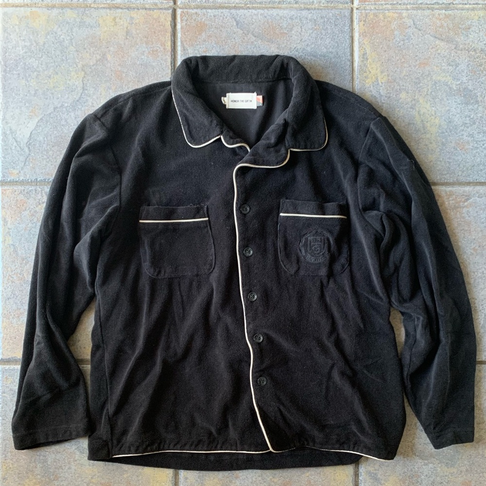 Honor The Gift Black Smokey Terry Cloth Outlined Shirt